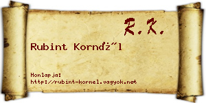 Rubint Kornél névjegykártya