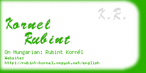 kornel rubint business card
